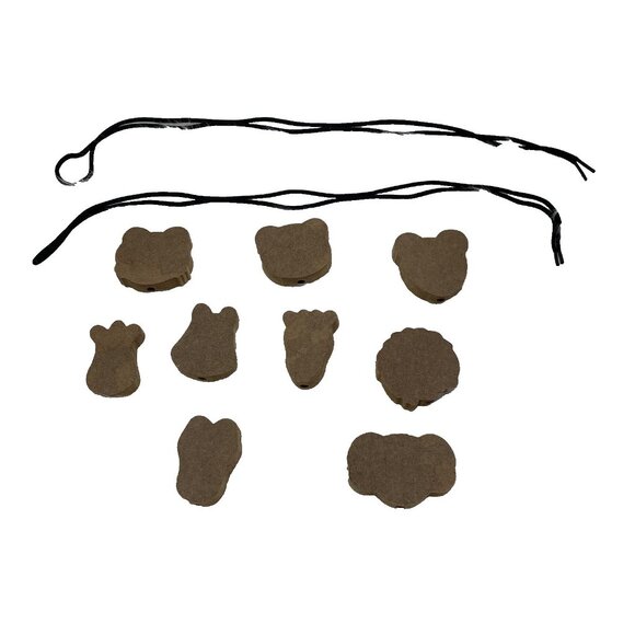 String-A-Zoo 9 Wood Beads Lacing & String Zoo Animals Elephant Lion Tiger Panda - Picture 4 of 4